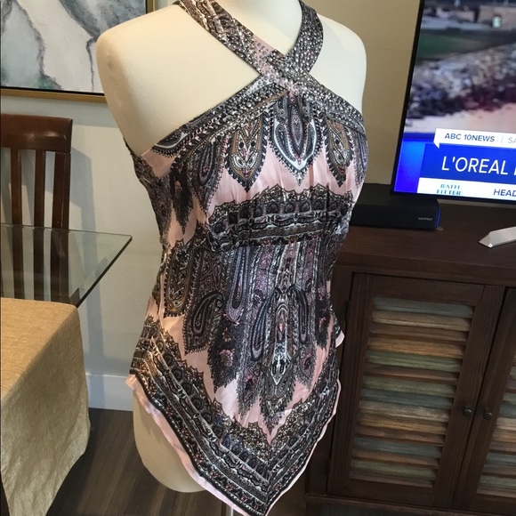 Cache Tops - CACHE SILK BLOUSE SLEEVELESS SIZE LARGE